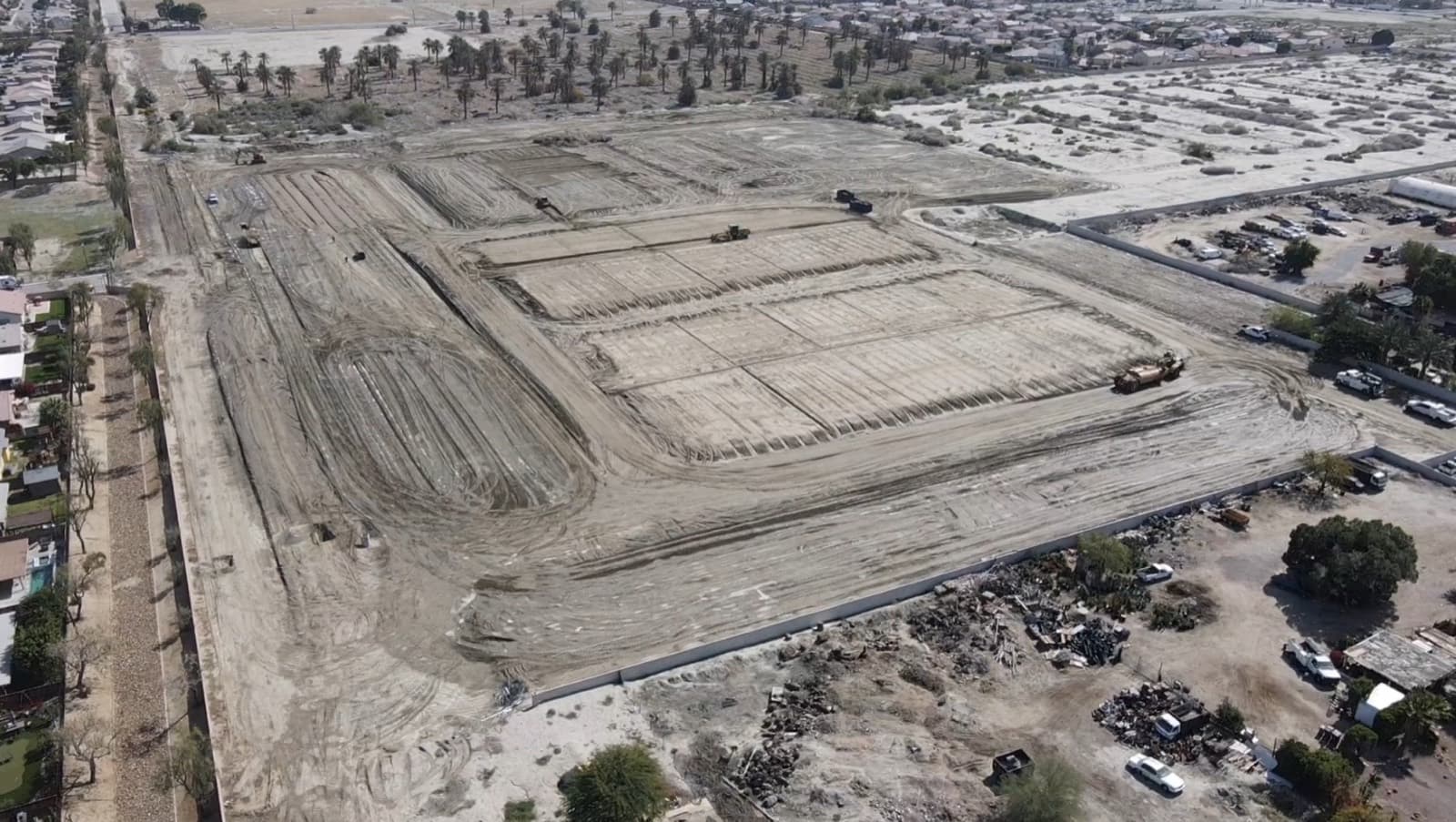 Dolfina site during mass grading and pad work